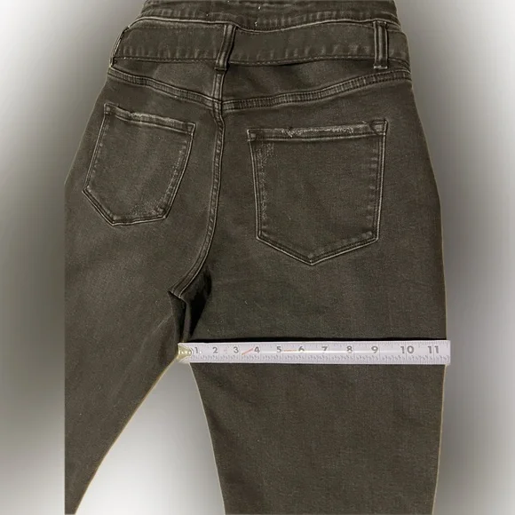 Vervet 29 Black Erika Stretch Mom Jeans | High Waist | Distressed | Tie Waist - Picture 12 of 16